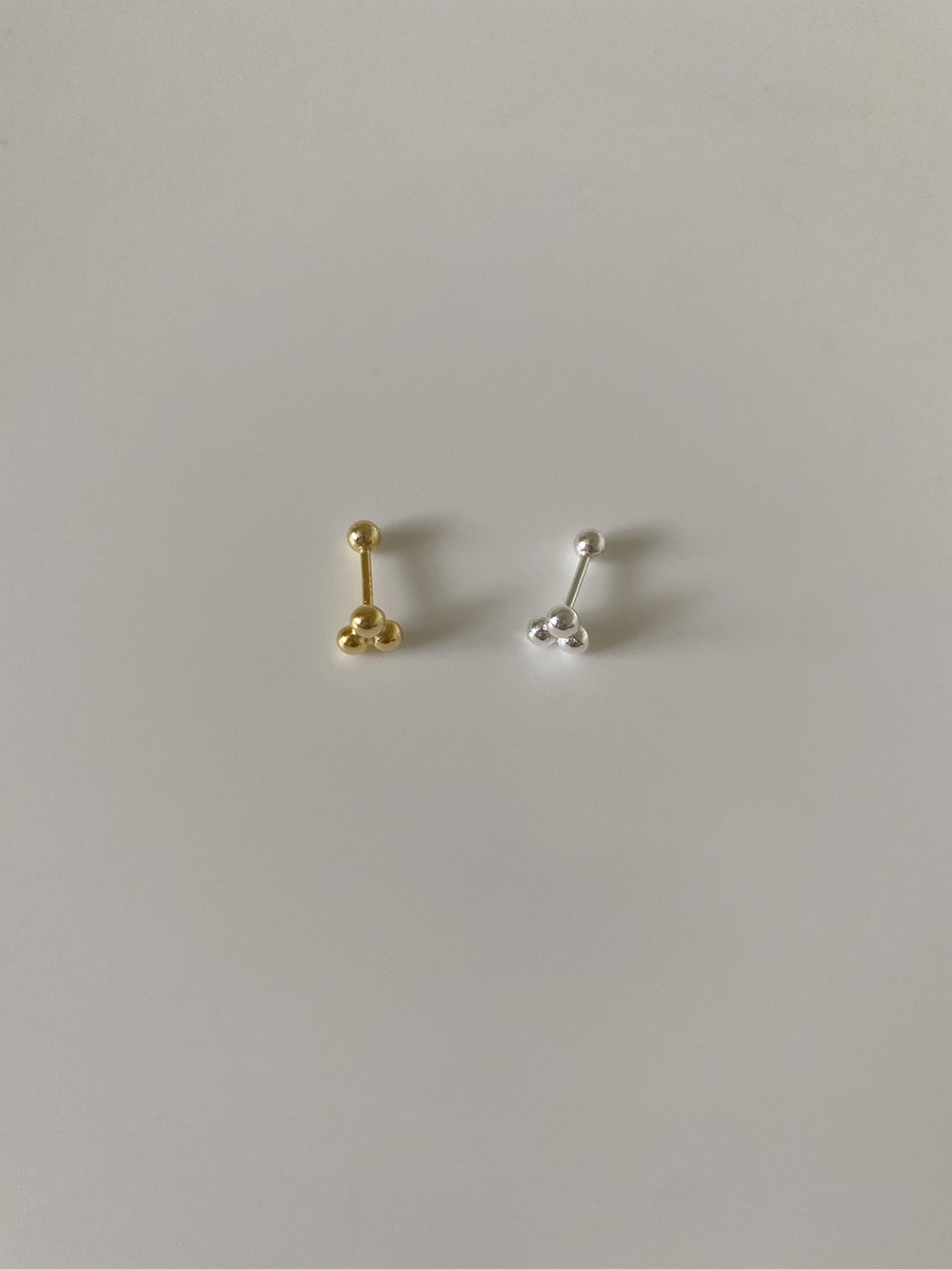 [92.5 silver] 3ball piercing (2color)