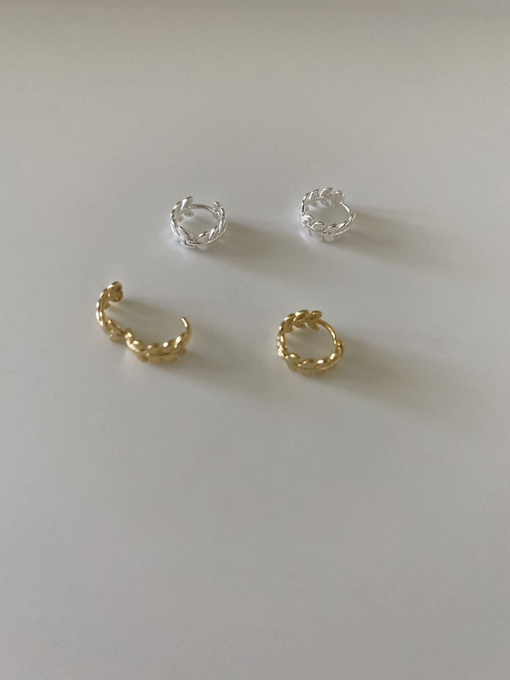 [92.5 silver] laurel wreath earring (2color)