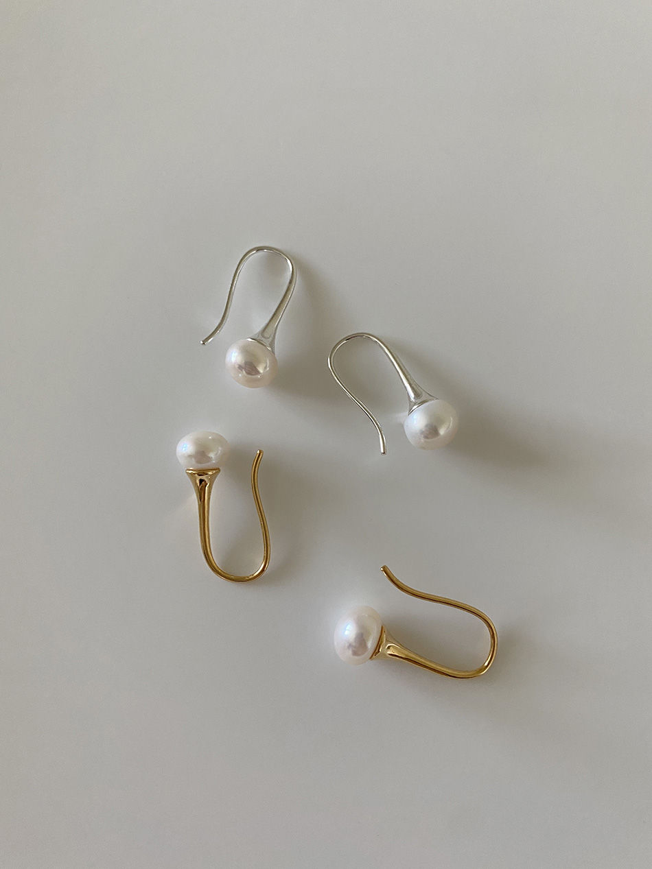 [92,5 silver] tidy pearl earring (2color)