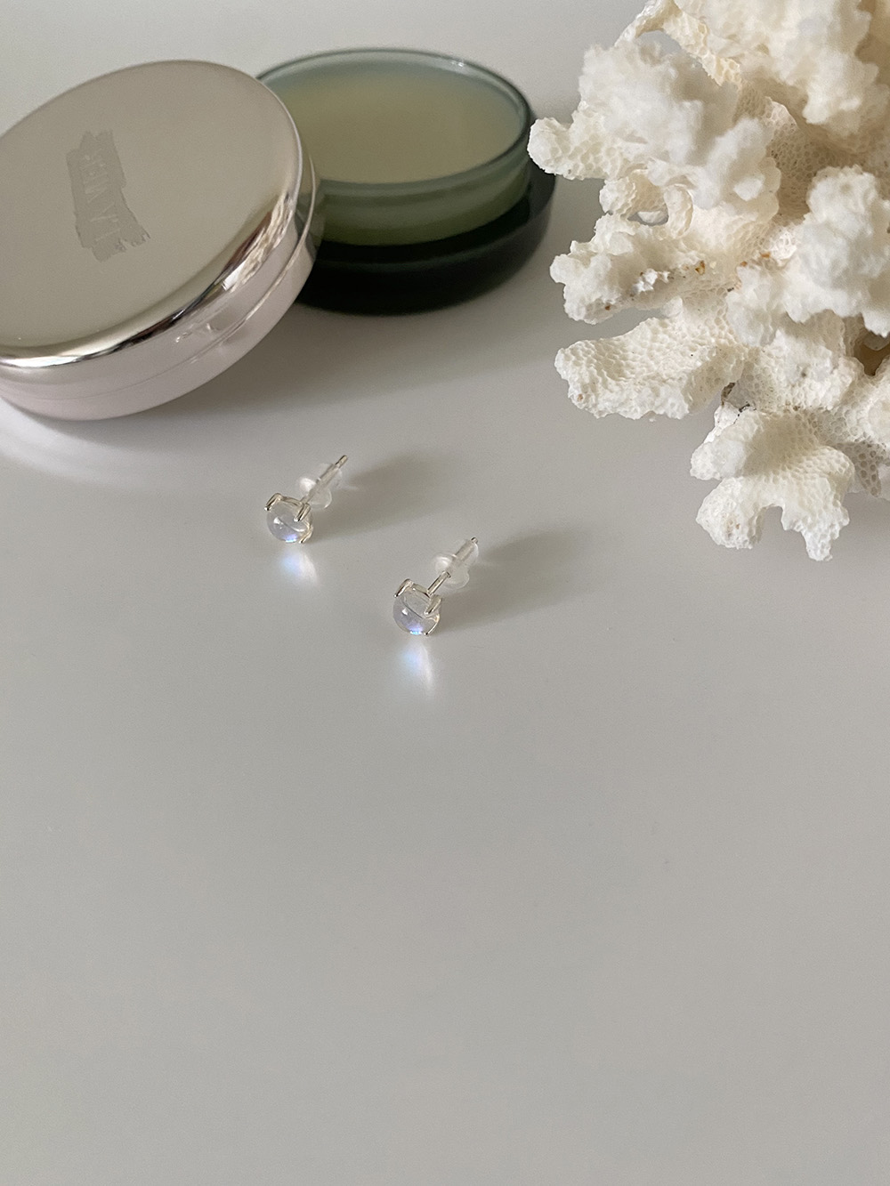 [92.5 silver] opal dome earring4차 재입고