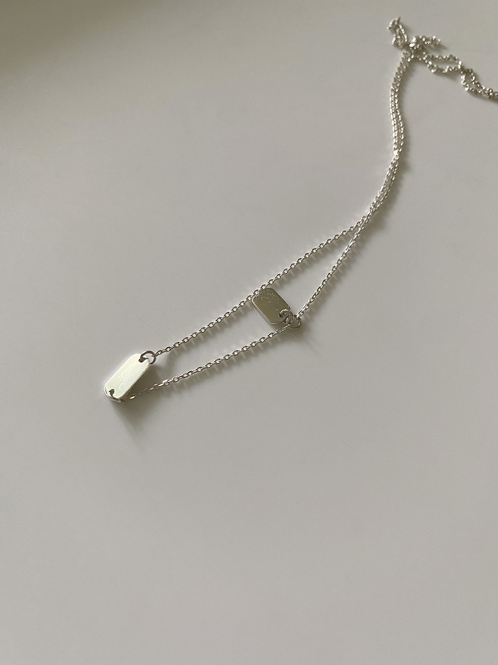 [92.5 silver] tag neacklace