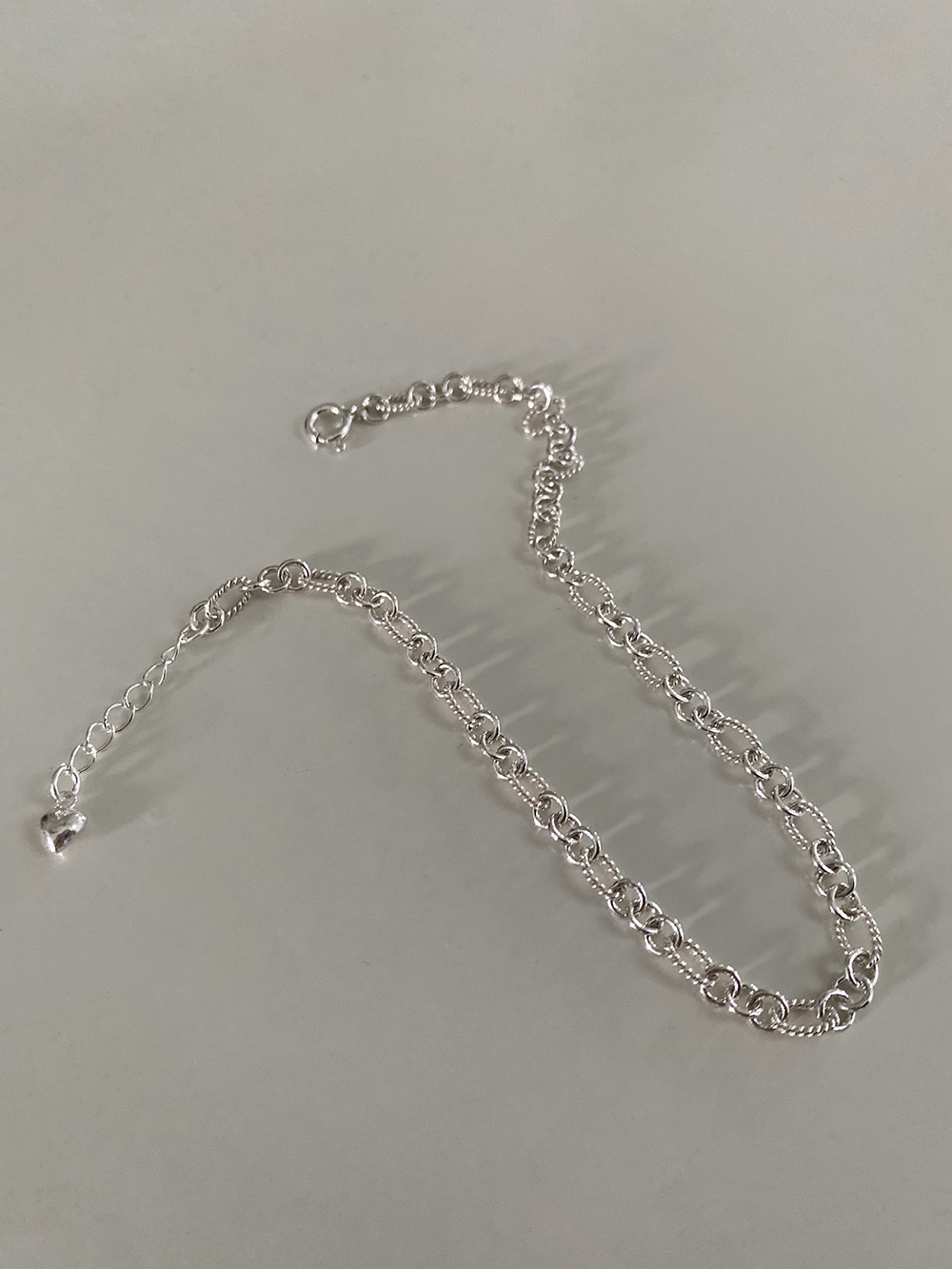 [92.5 silver] mix chain anklet
