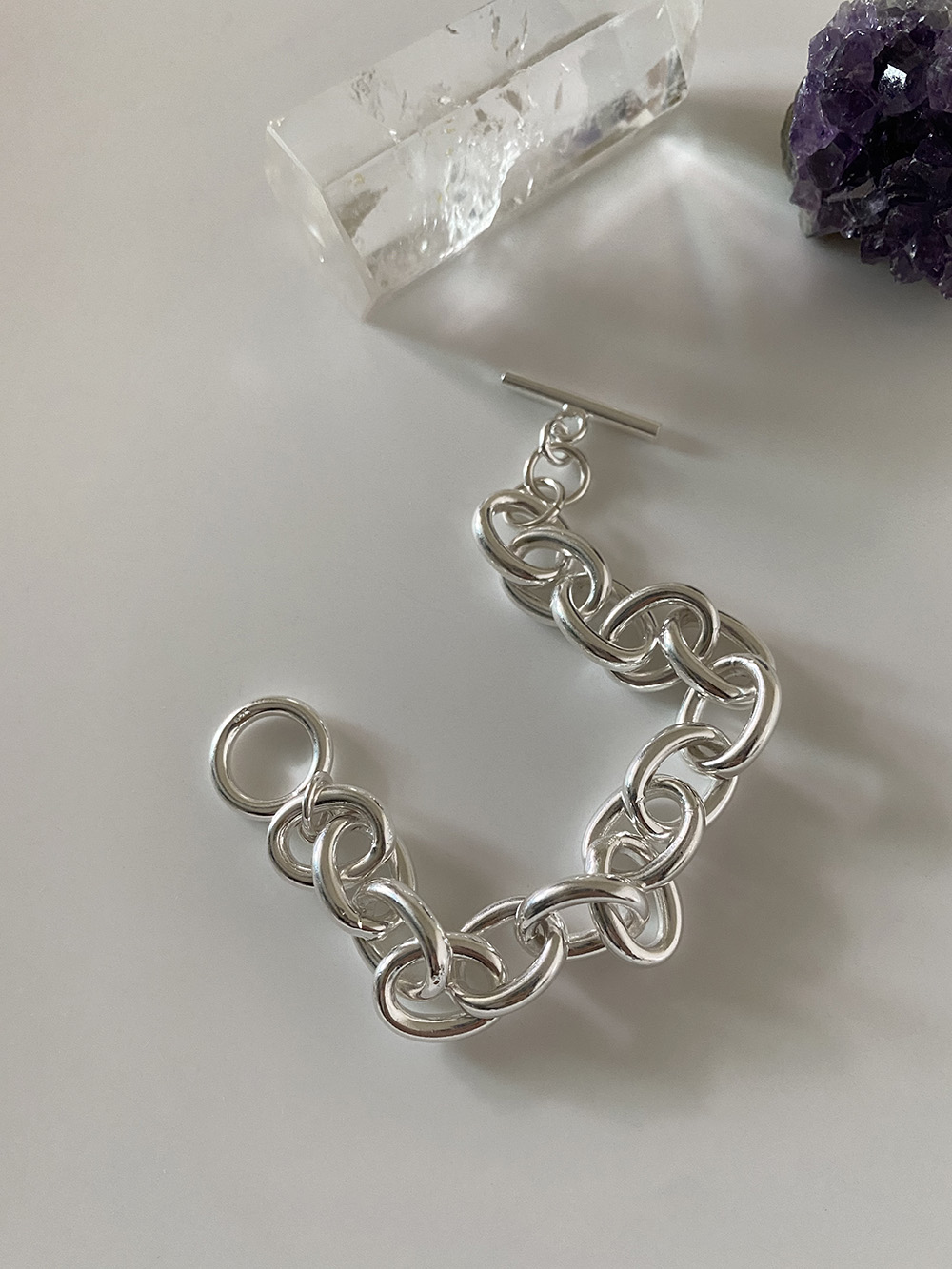 [92.5 silver] daily bold chain bracelet