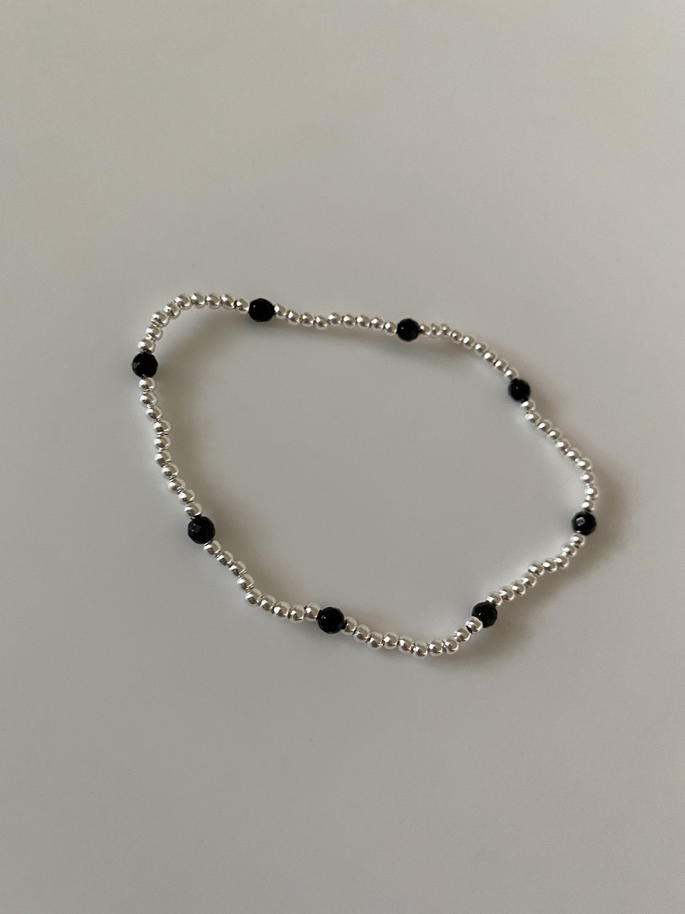 [92.5 silver] black spinel bracelet