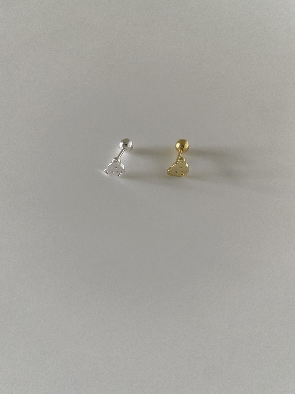 [92.5 silver] bear piercing (2color)