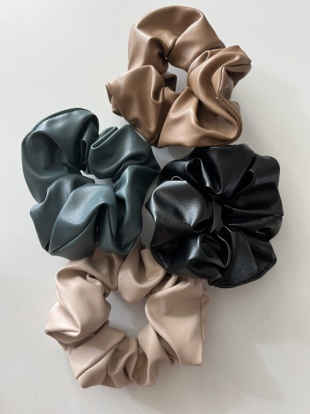 fake leather scrunchie (4color)