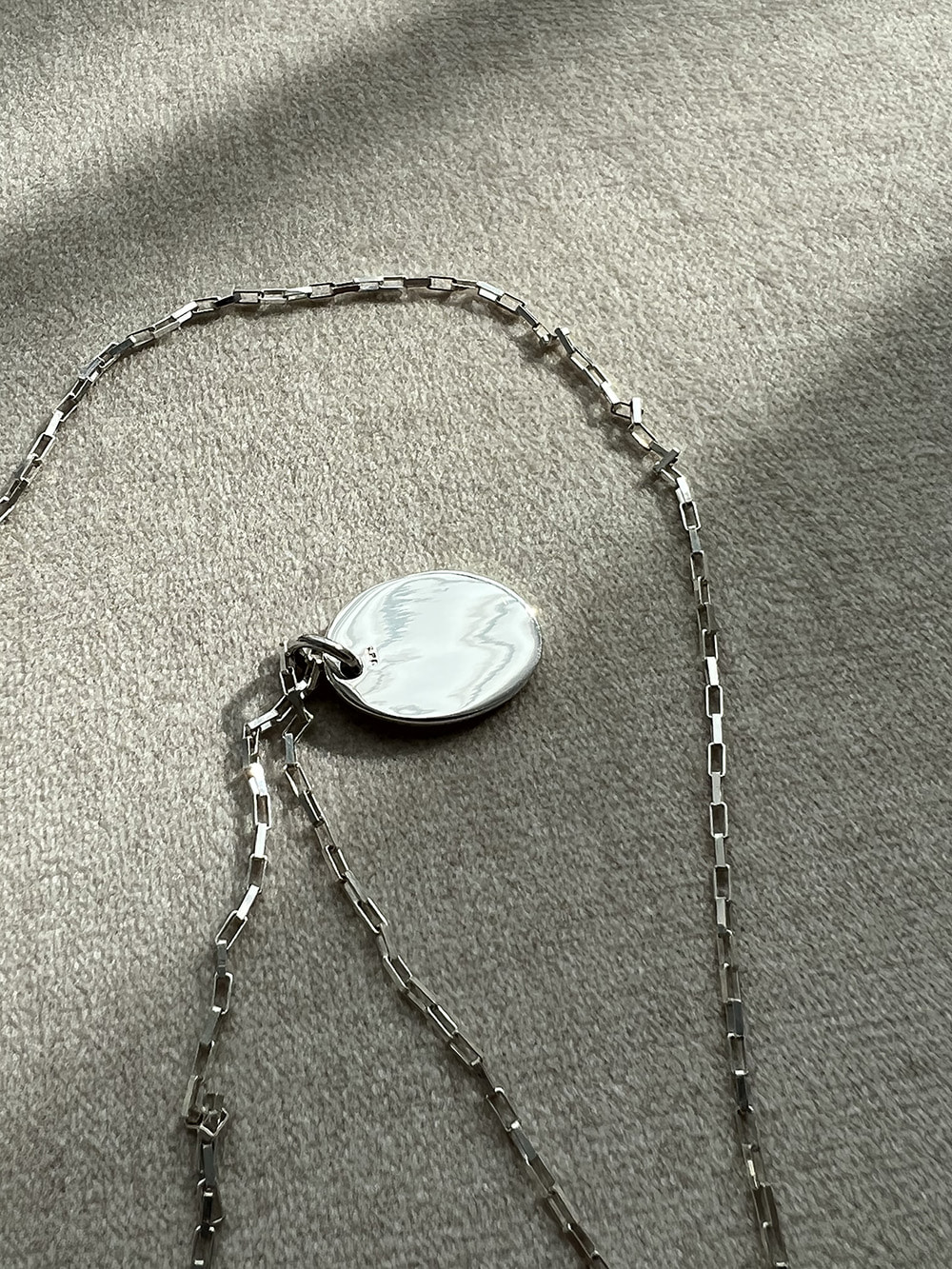 [92.5 silver] mirror necklace