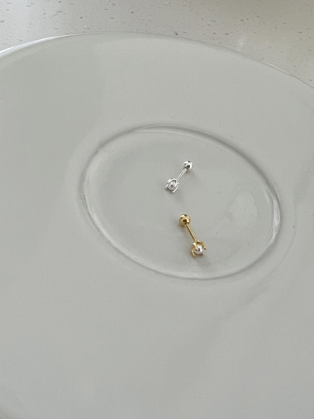 [92,5 silver] tiny pearl piercing (2color)