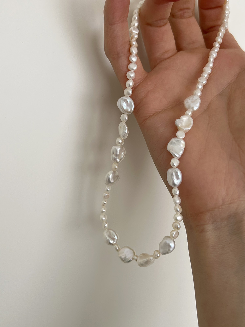 [92.5 silver] amor pearl necklace