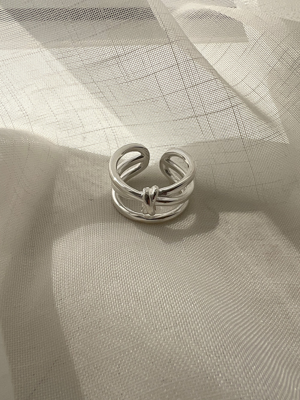 [92.5 silver] layer ribbon ring