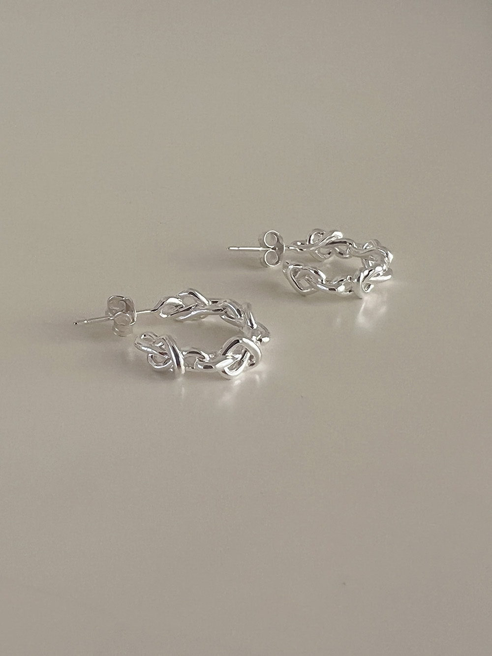 [92.5 silver] heart chain earring