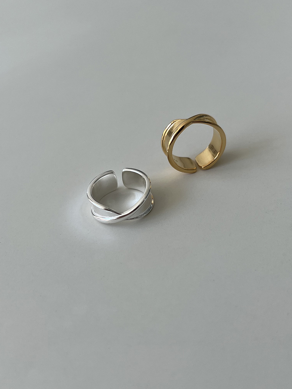 [92.5 silver] Flat tips ring (2color)