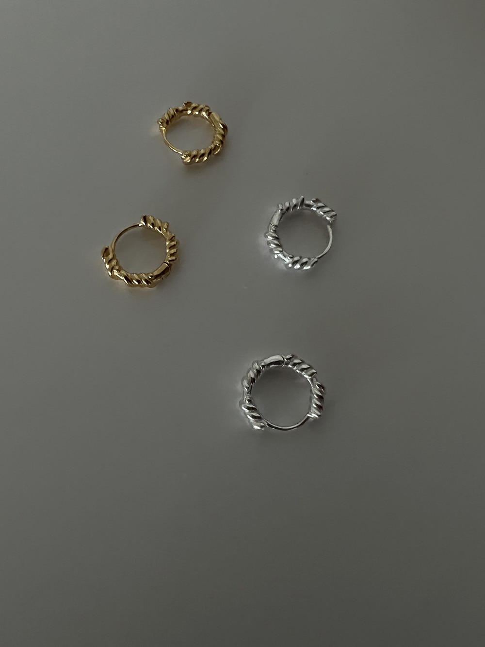 [92.5 silver] Mini rope earring (2color)