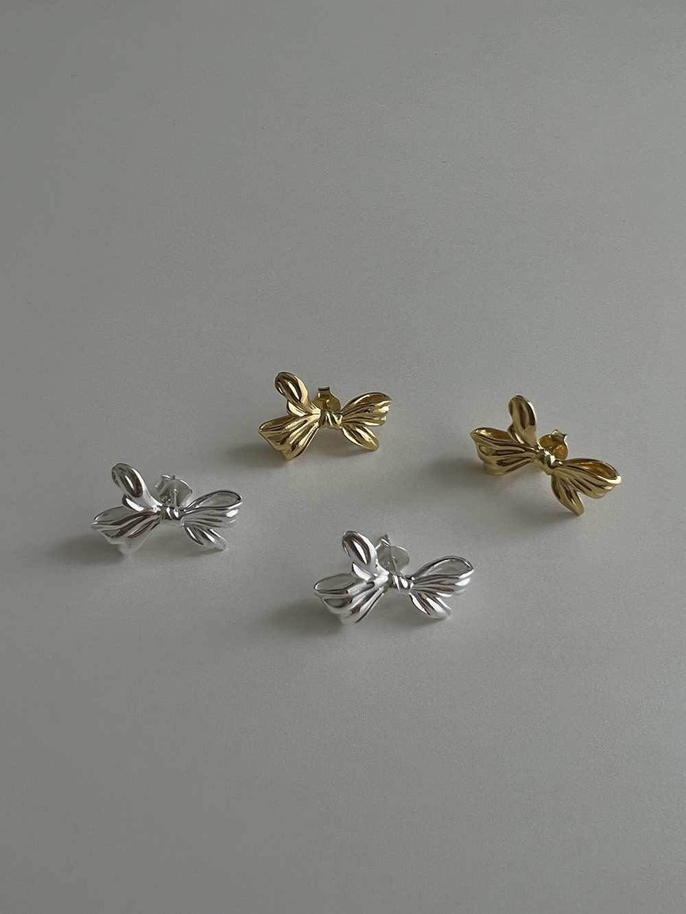 [92.5 silver] Lovely ribbon earring (2color)