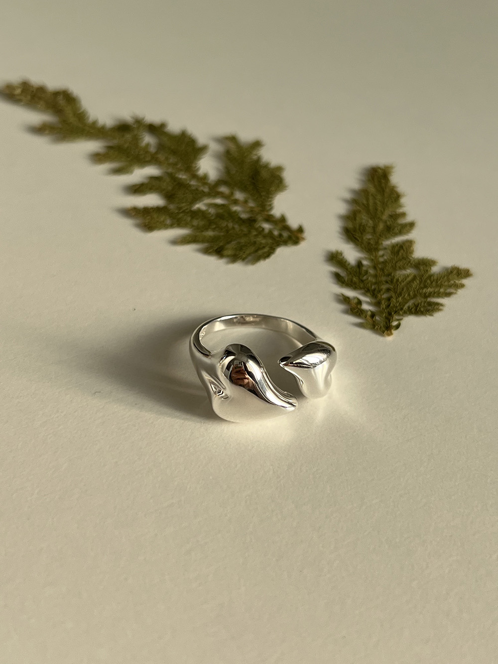 [92.5 silver] Heart leaf ring