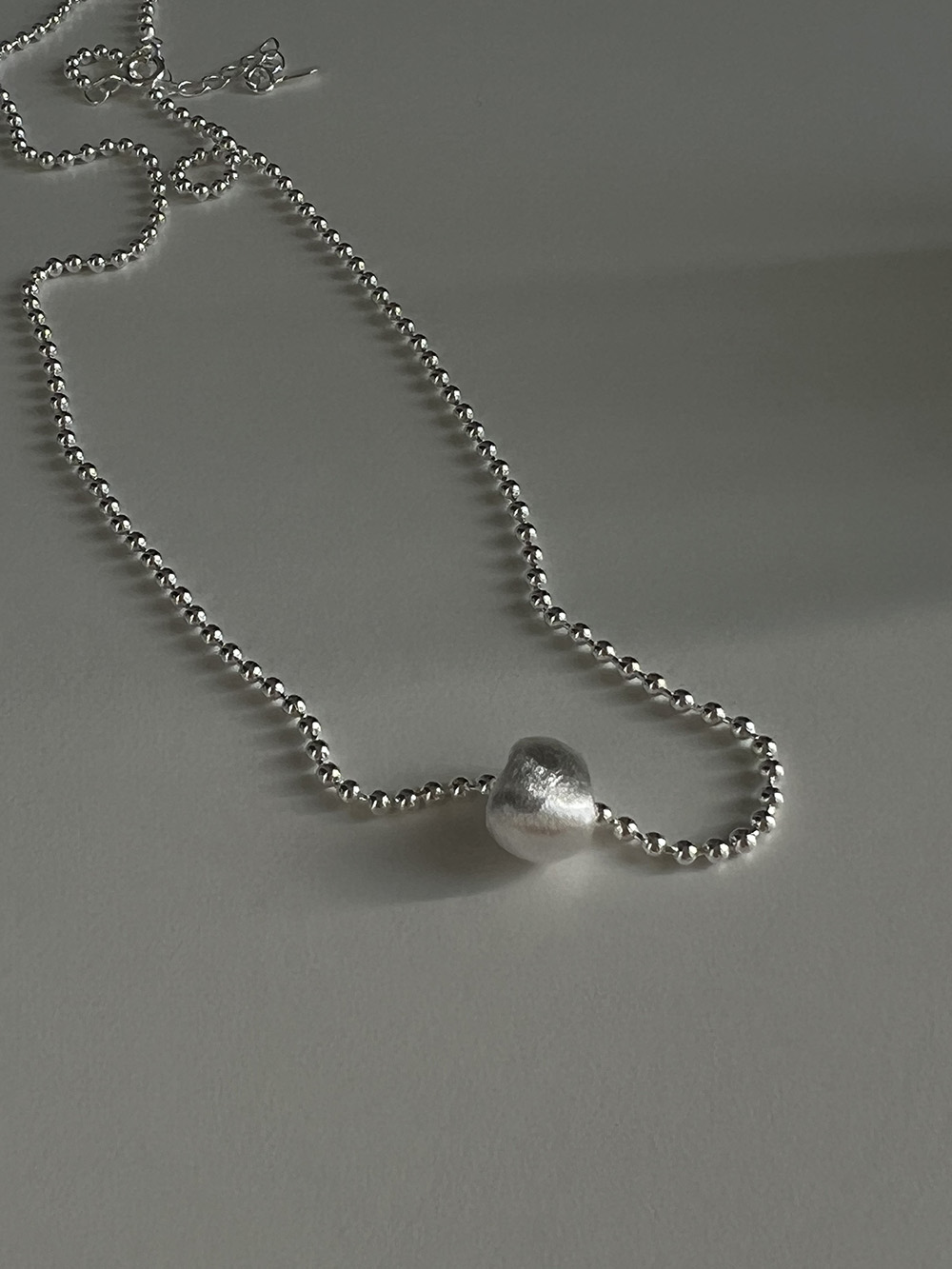 [92.5 silver] Matt ball necklace