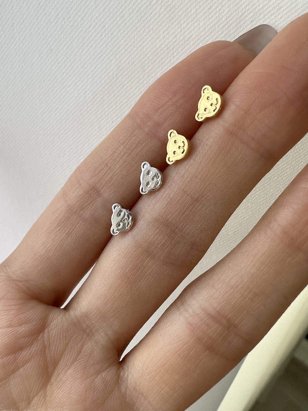 [92.5 silver] Bear earring (2color)