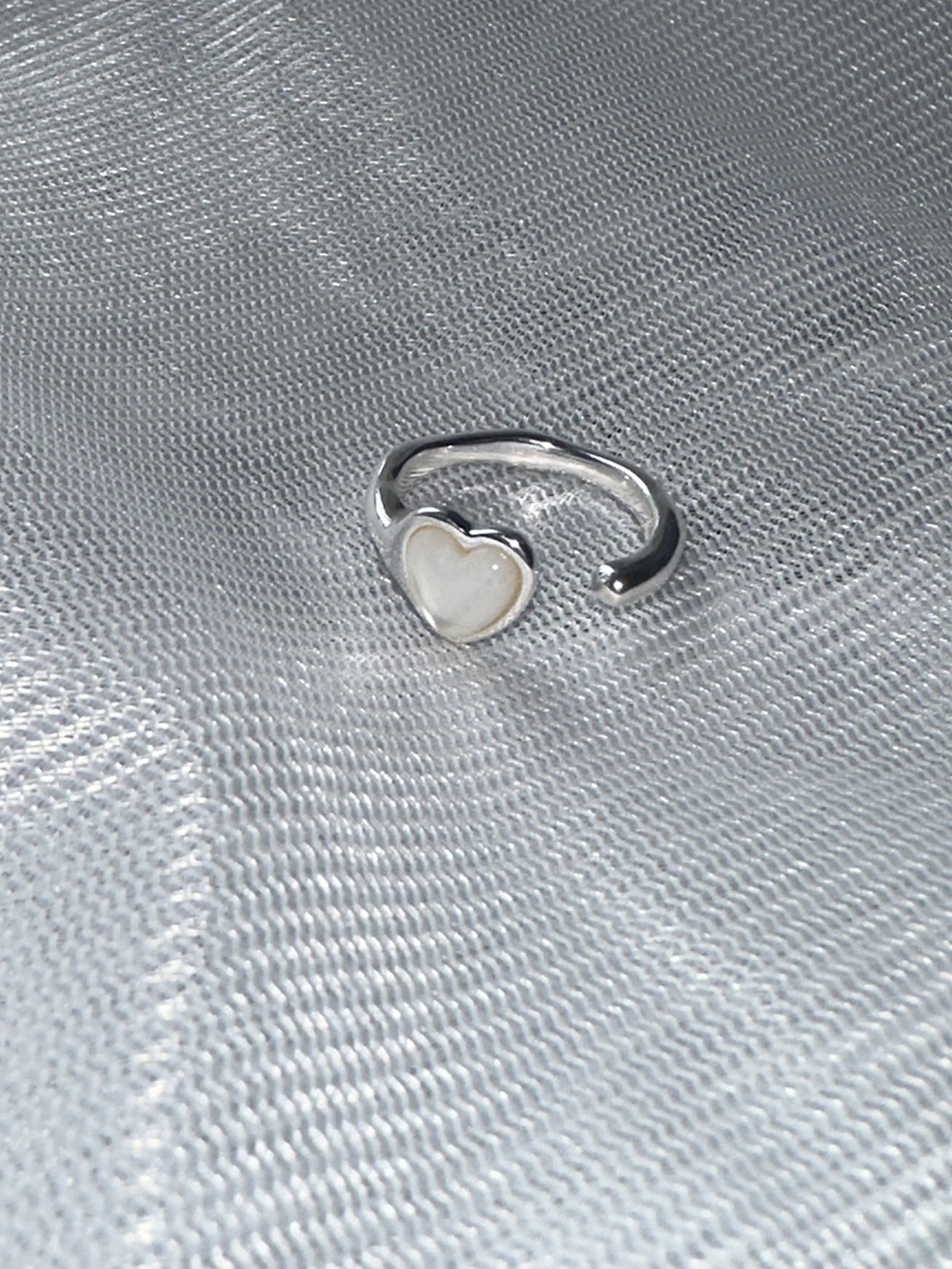 [92.5 silver] Open heart ring