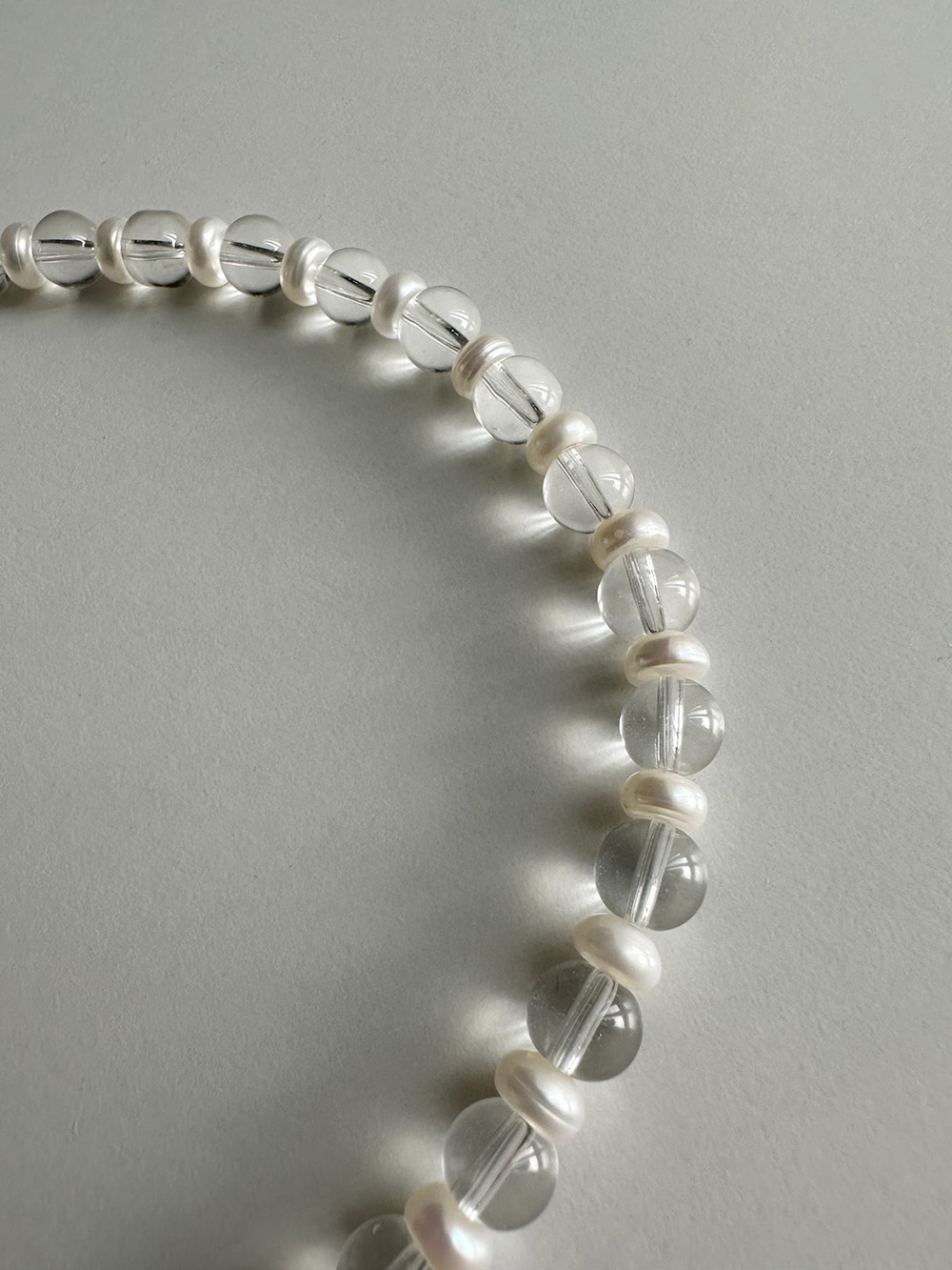 [92.5 silver] Clean &amp; pearl necklace