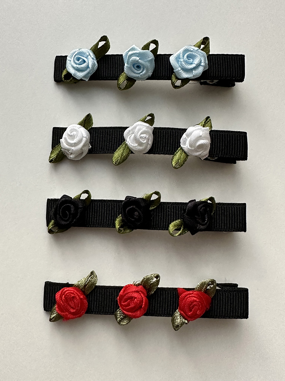 Canvas rose hair pin (4color)