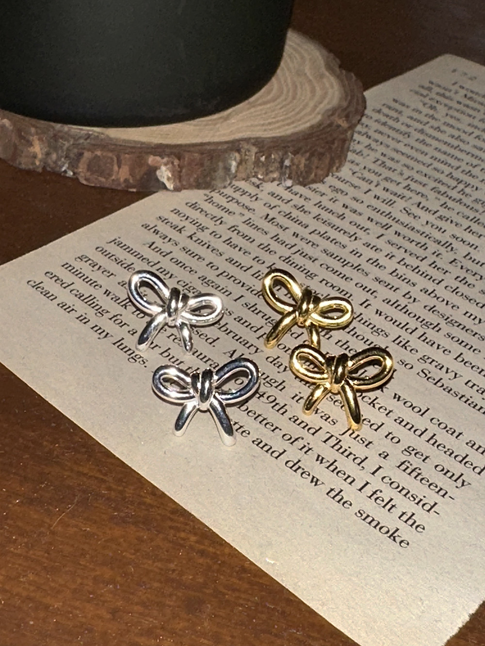 [92.5silver] Standard ribbon earring (2color)