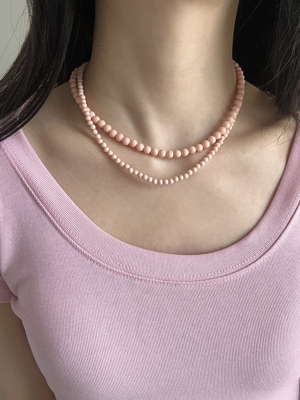[925silver] Peach puzz necklace (2size)