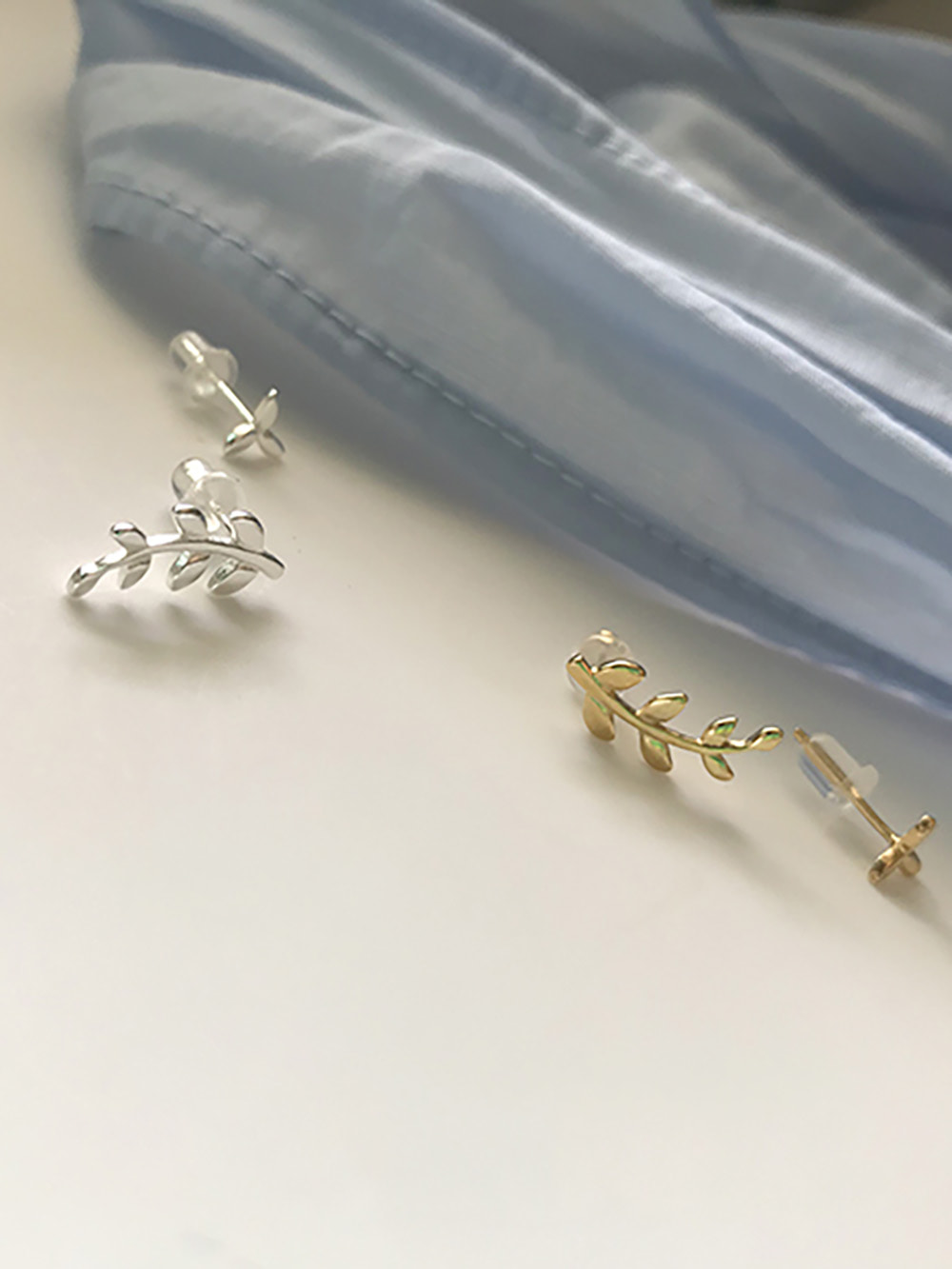 [92.5 silver] leaf earring (2color)