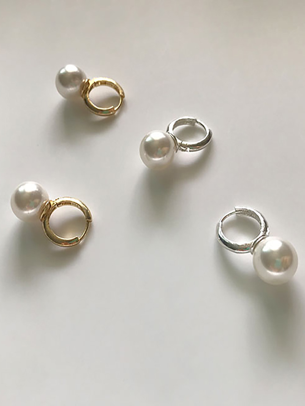 [92.5 silver] clean pearl earring (2color)