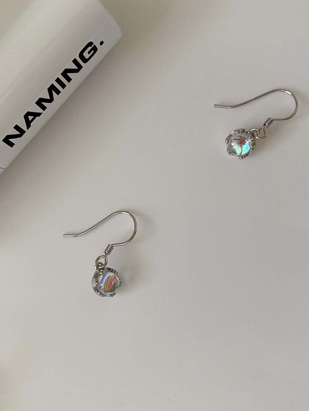 [92.5 silver] opal earring