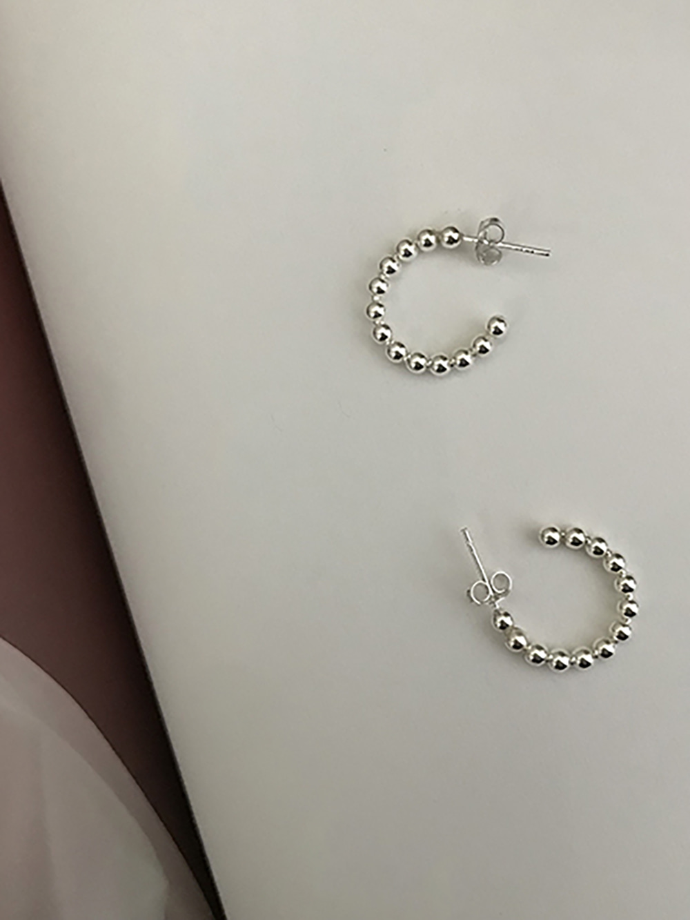 [92.5 silver] dot earring