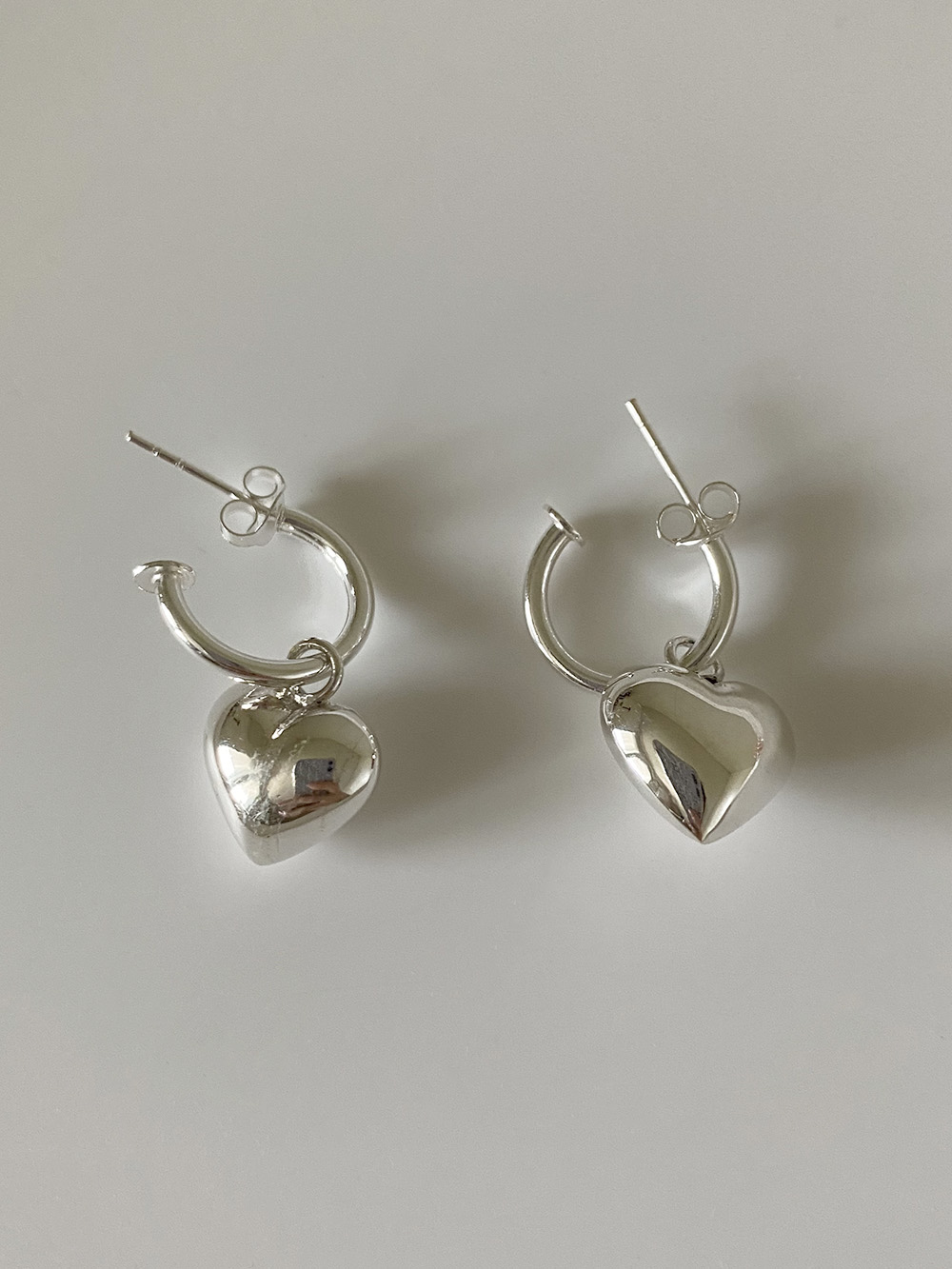 [92.5 silver] heart charm earring