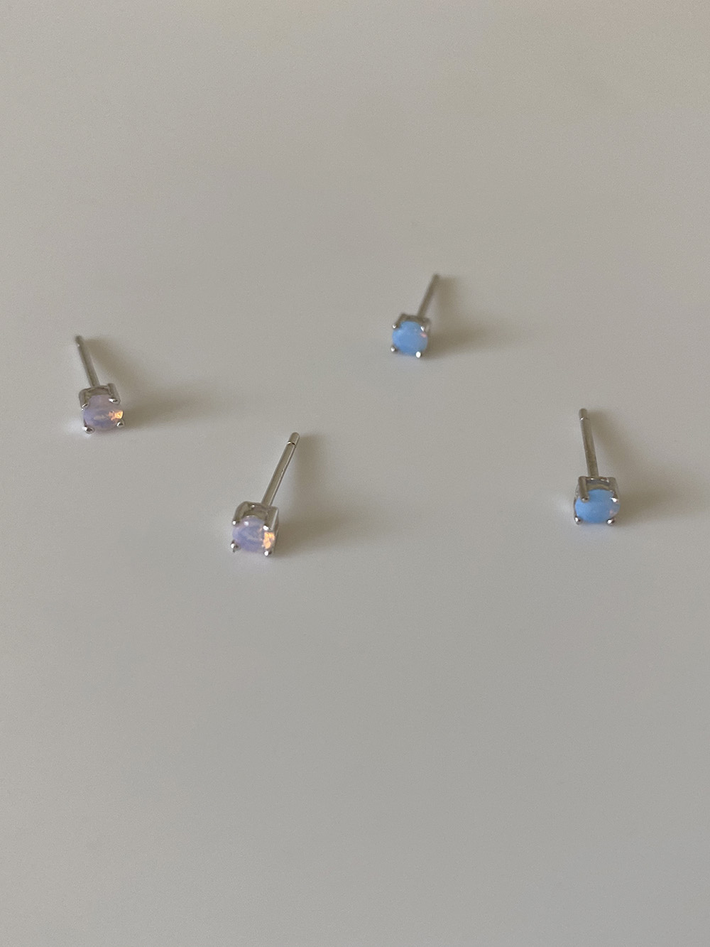 [92.5 silver] color stone earring (2color)