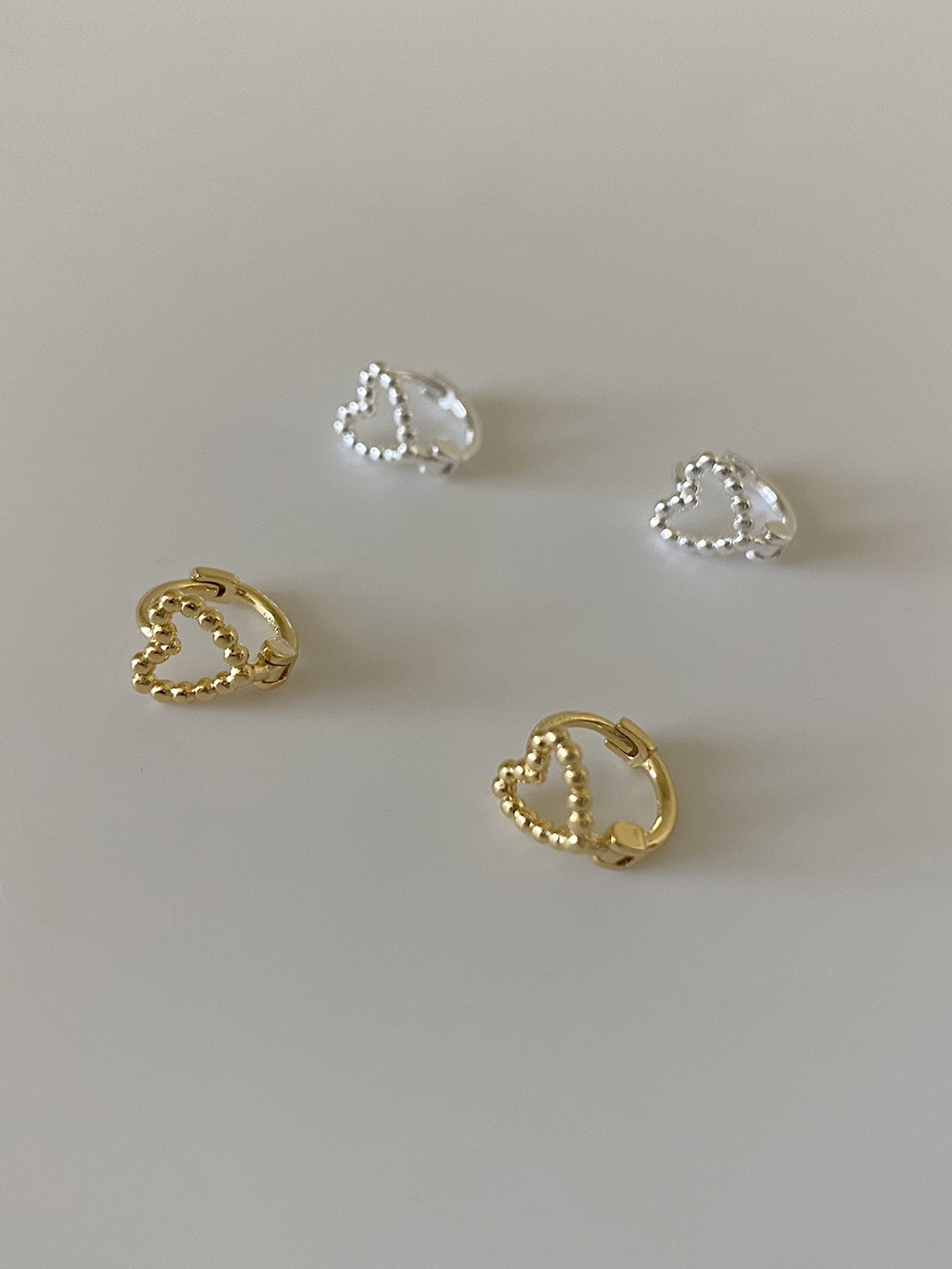 [92,5 silver] dot heart mini earring (2color)