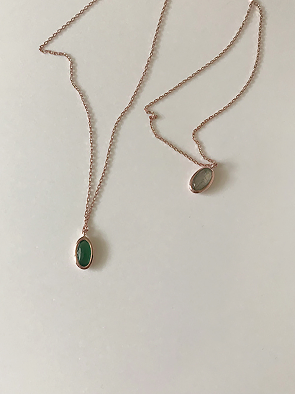 [92.5 silver] gemstone necklace (2color)