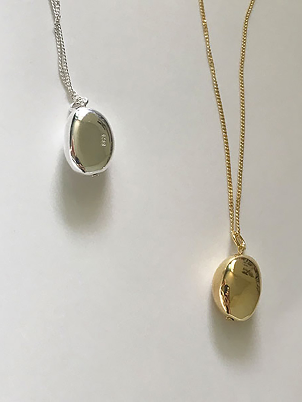 [92.5 silver] pebble necklace (2color)