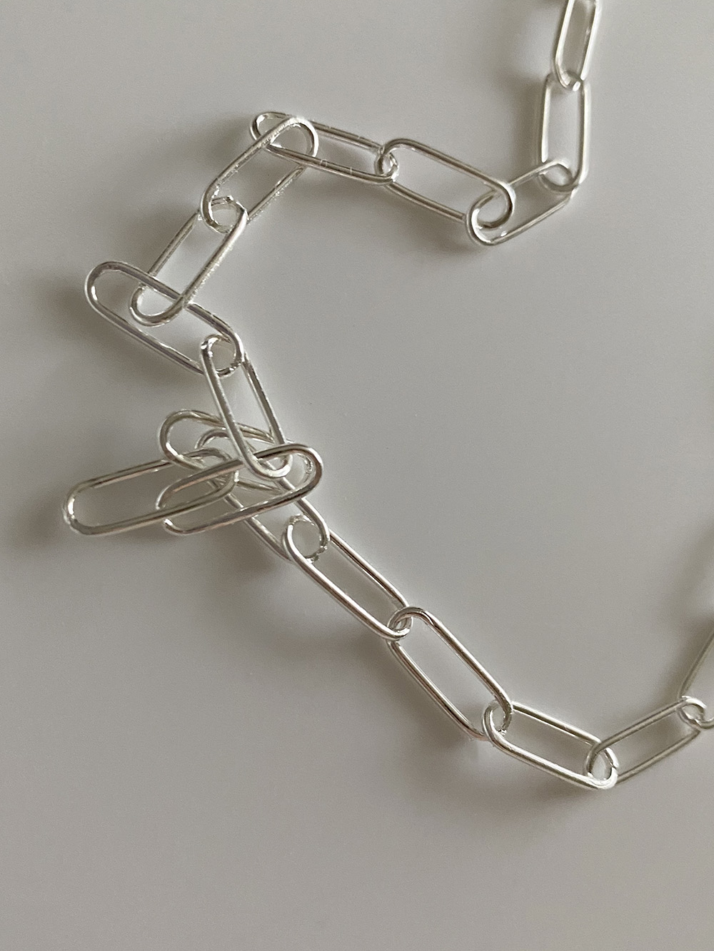 [92.5 silver] bold chain necklace (silver)