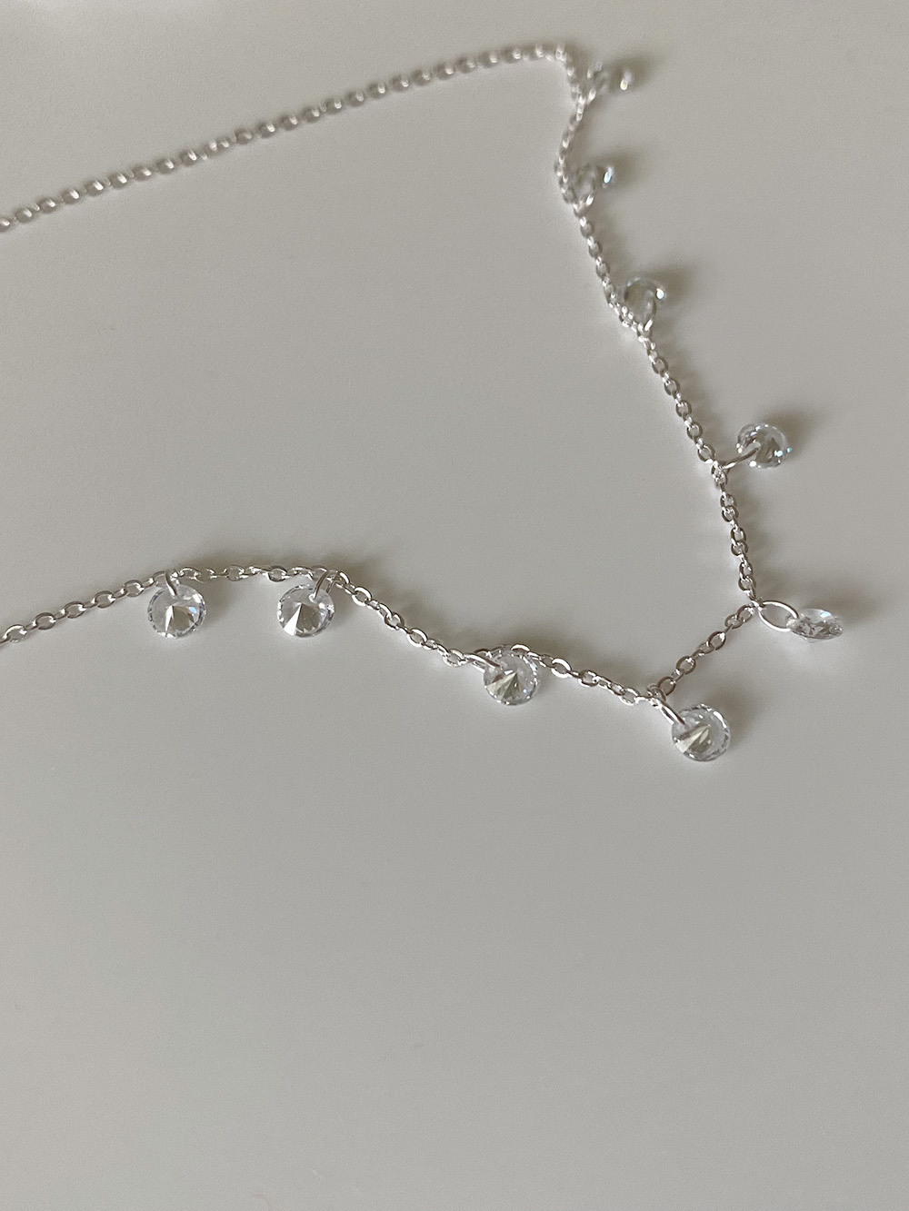 [92.5 silver] glass necklace