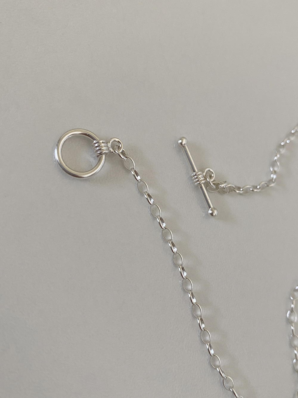 [92.5 silver] toggle bar chain necklace