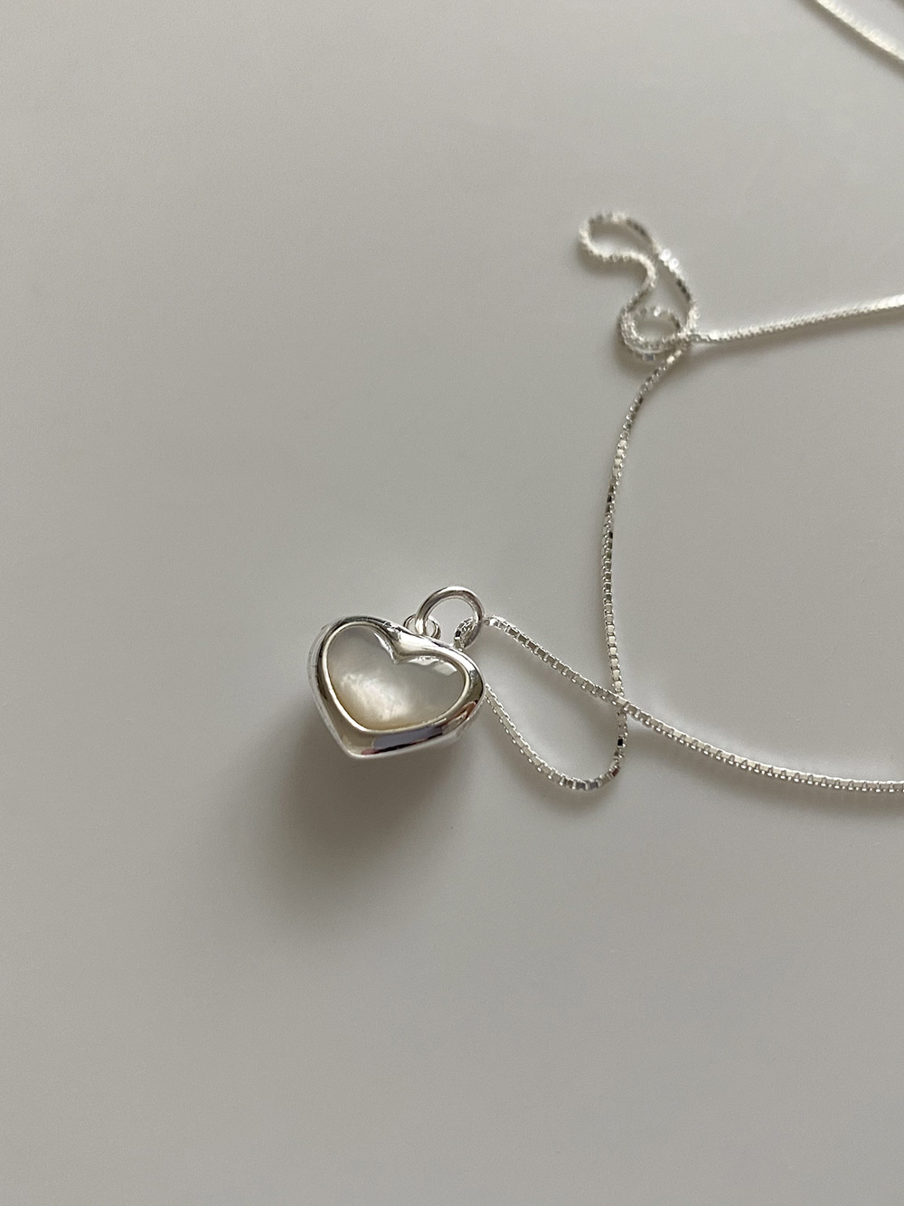 [92.5 silver] heart bright necklace