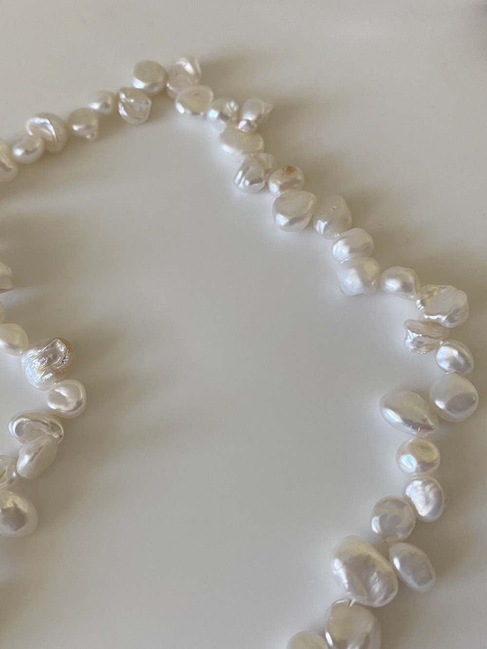 [92.5 silver] zigzag pearl necklace