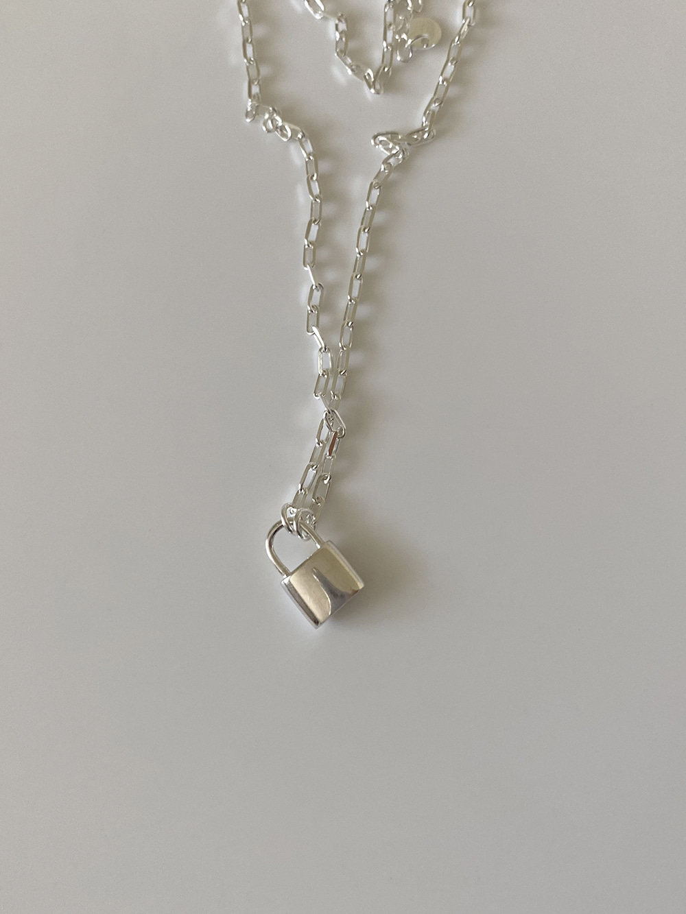 [92.5 silver] lock necklace