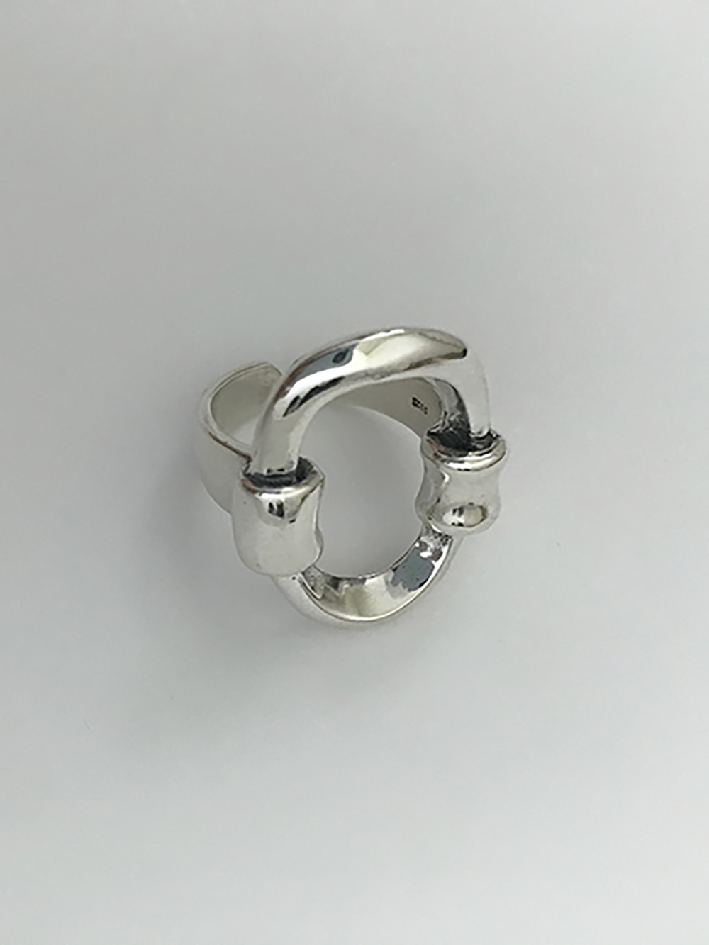 [92.5 silver] oval frame ring
