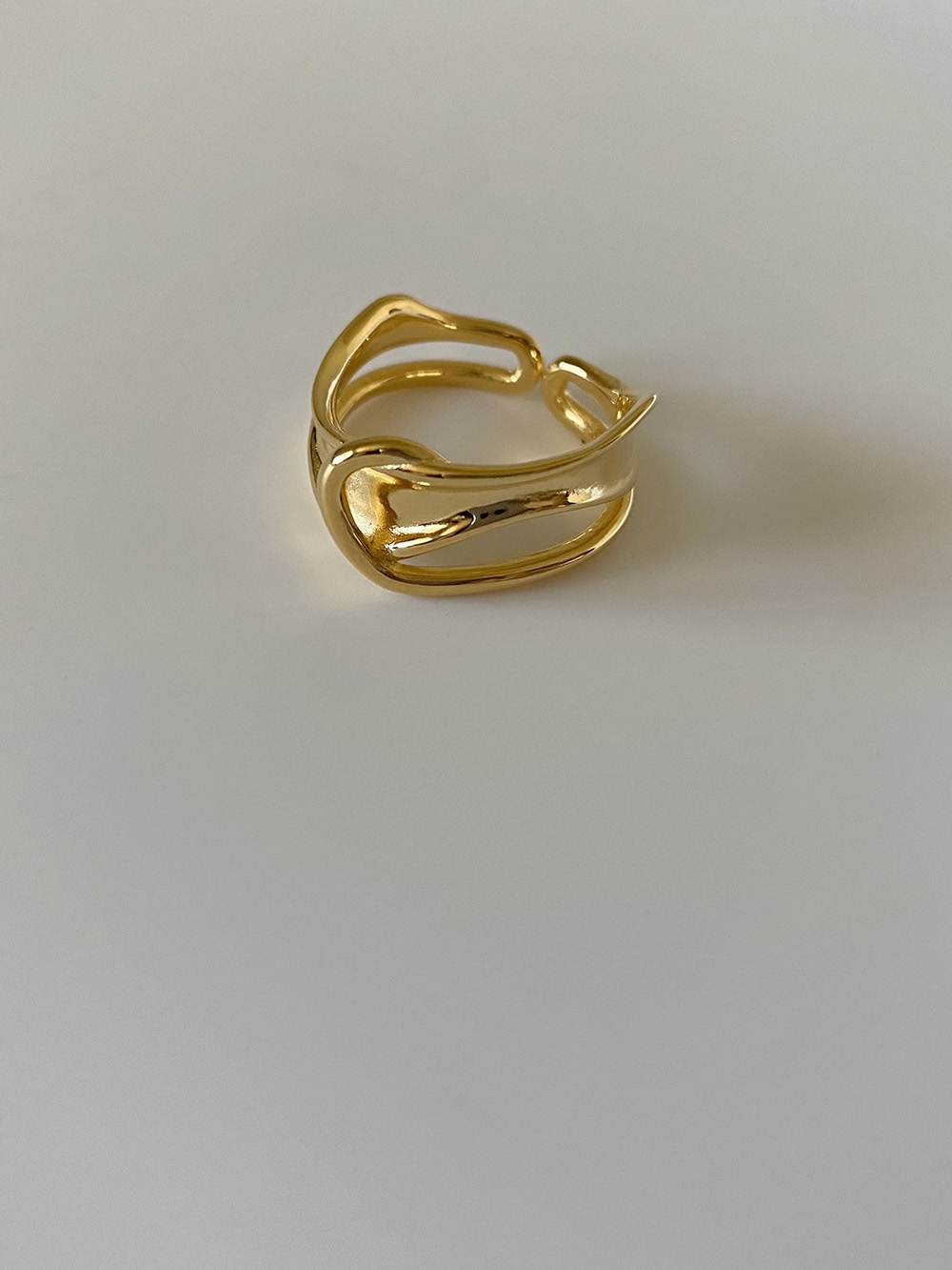 [92.5 silver] gold twist ring