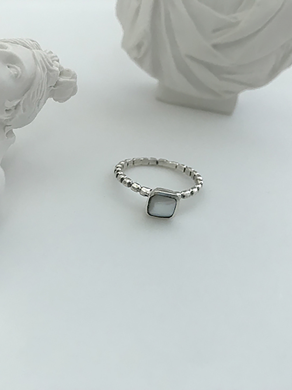 [92.5 silver] shell ring