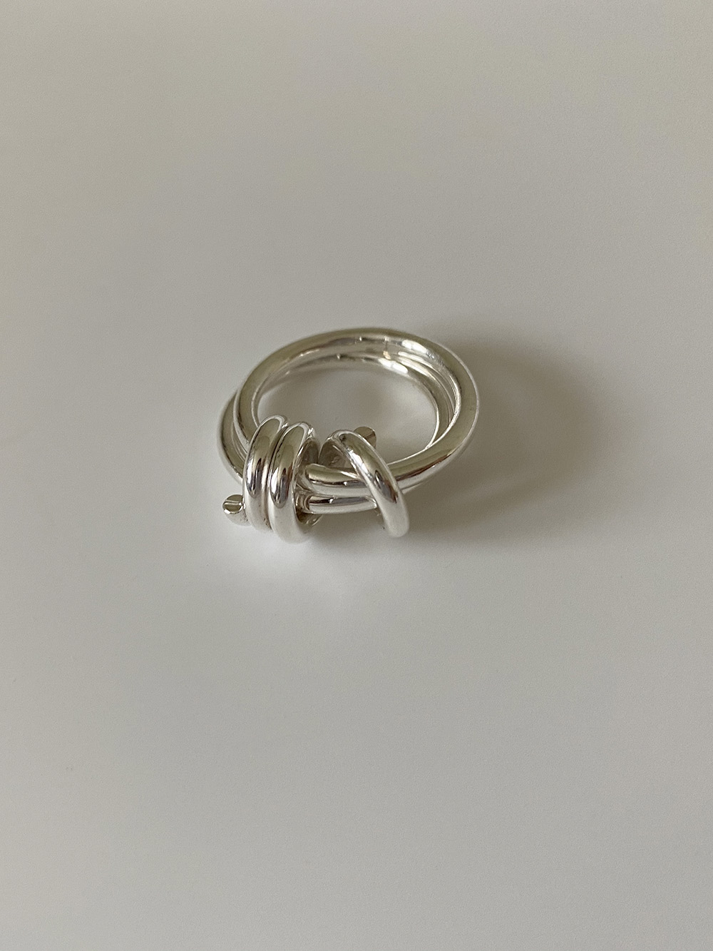 [92.5 silver] spring layerd ring