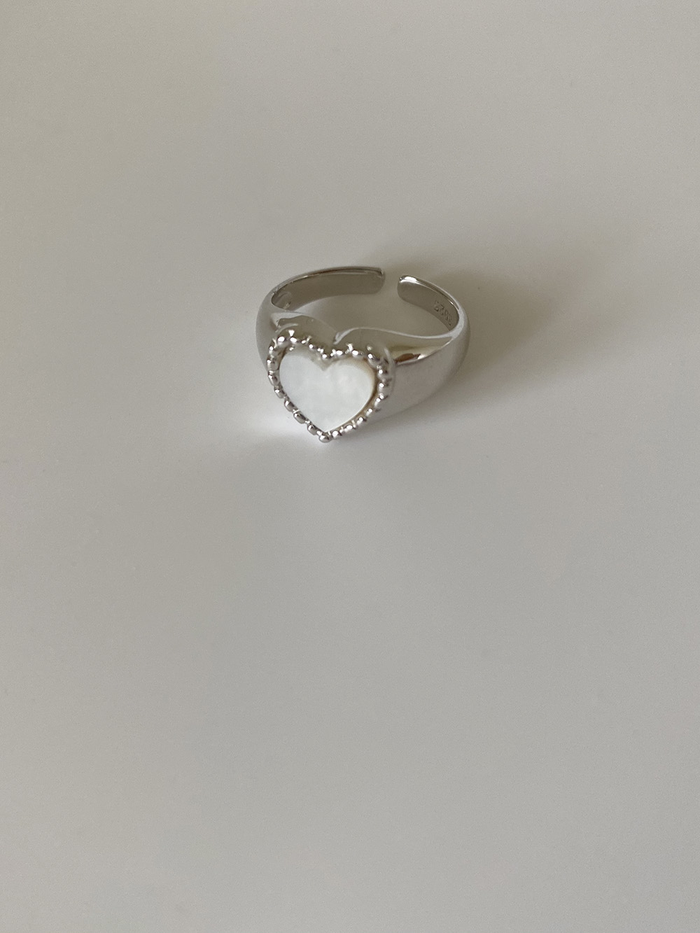 [92.5 silver] prism heart ring