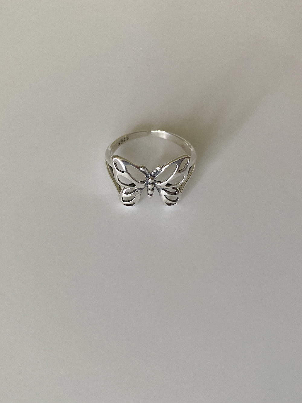 [92.5 silver] big butterfly ring