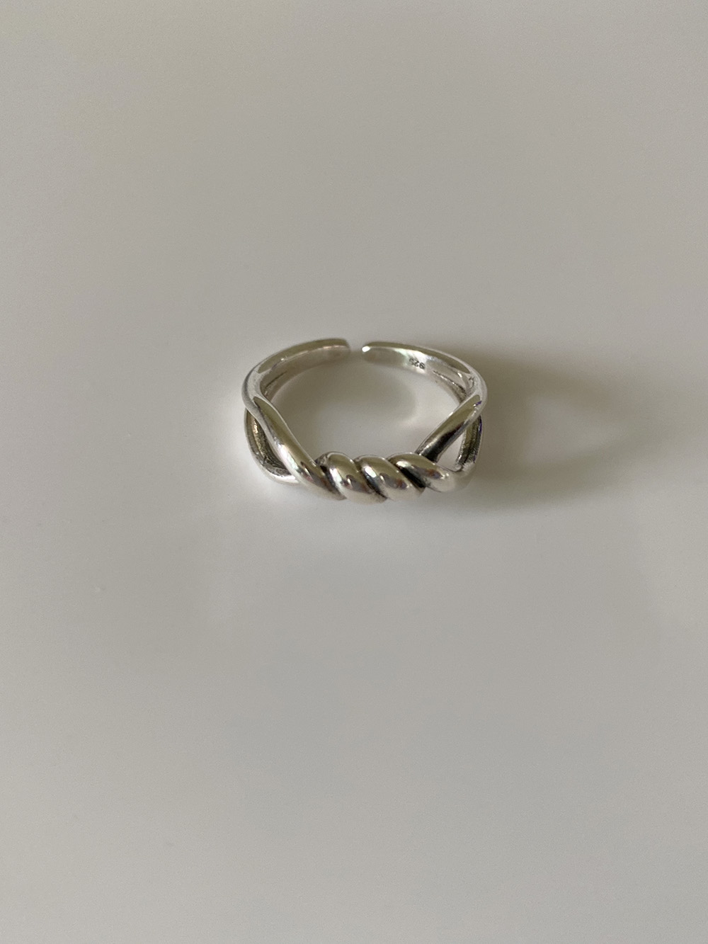 [92.5 silver] rope twist ring