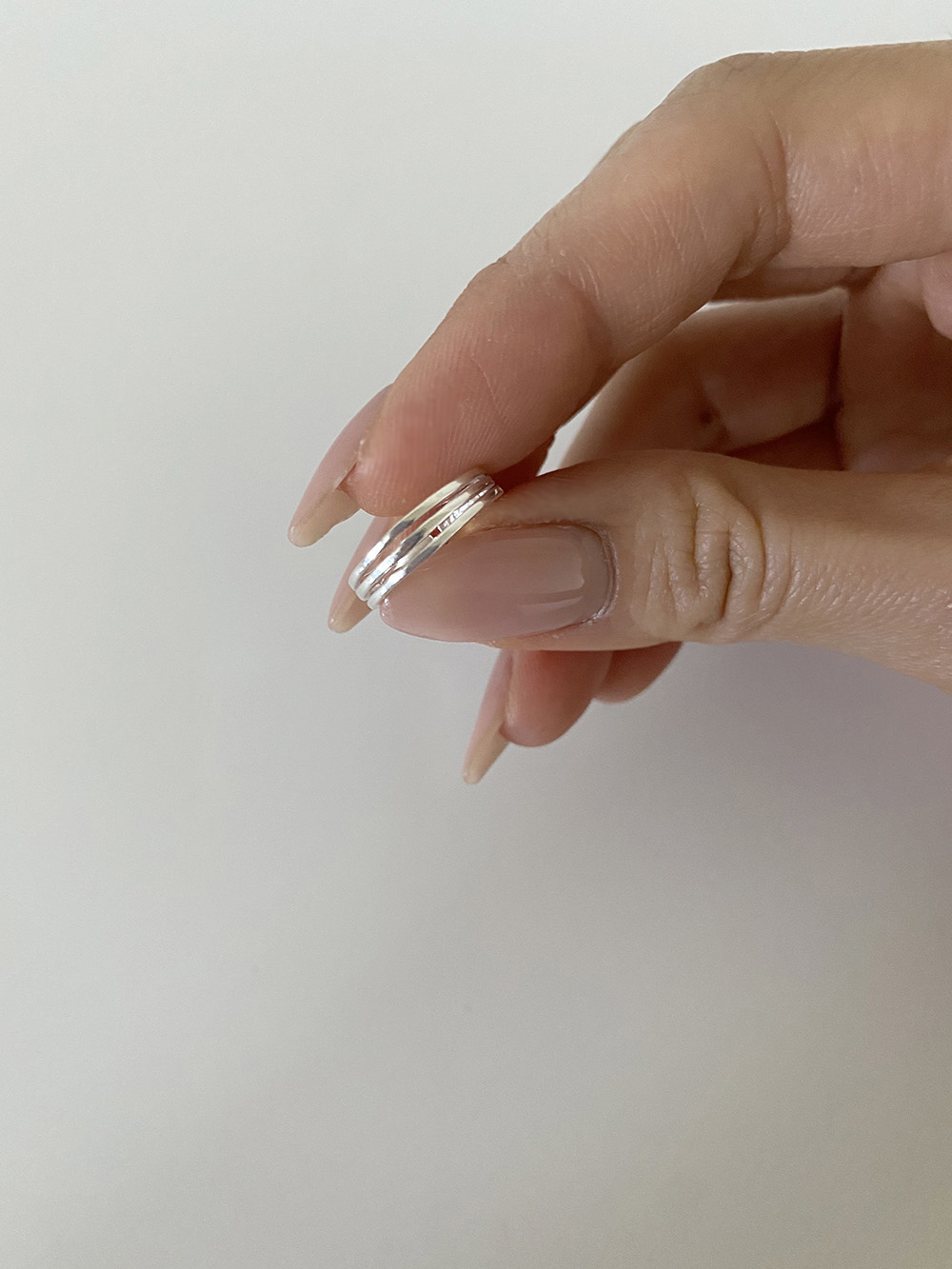 [92.5 silver] 3line mini ring
