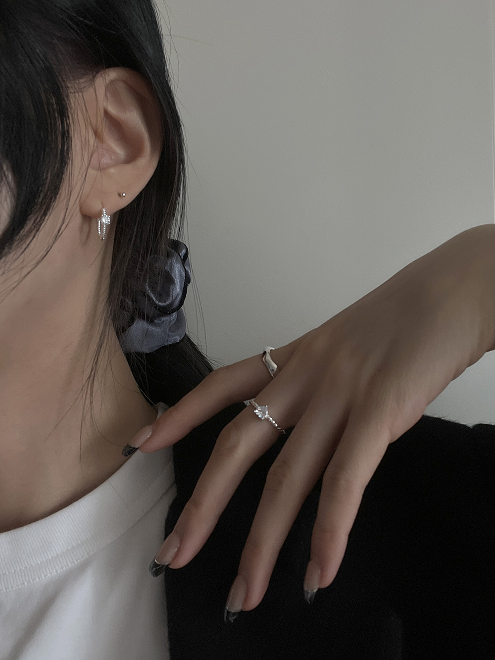 [92.5 silver] wedding earring